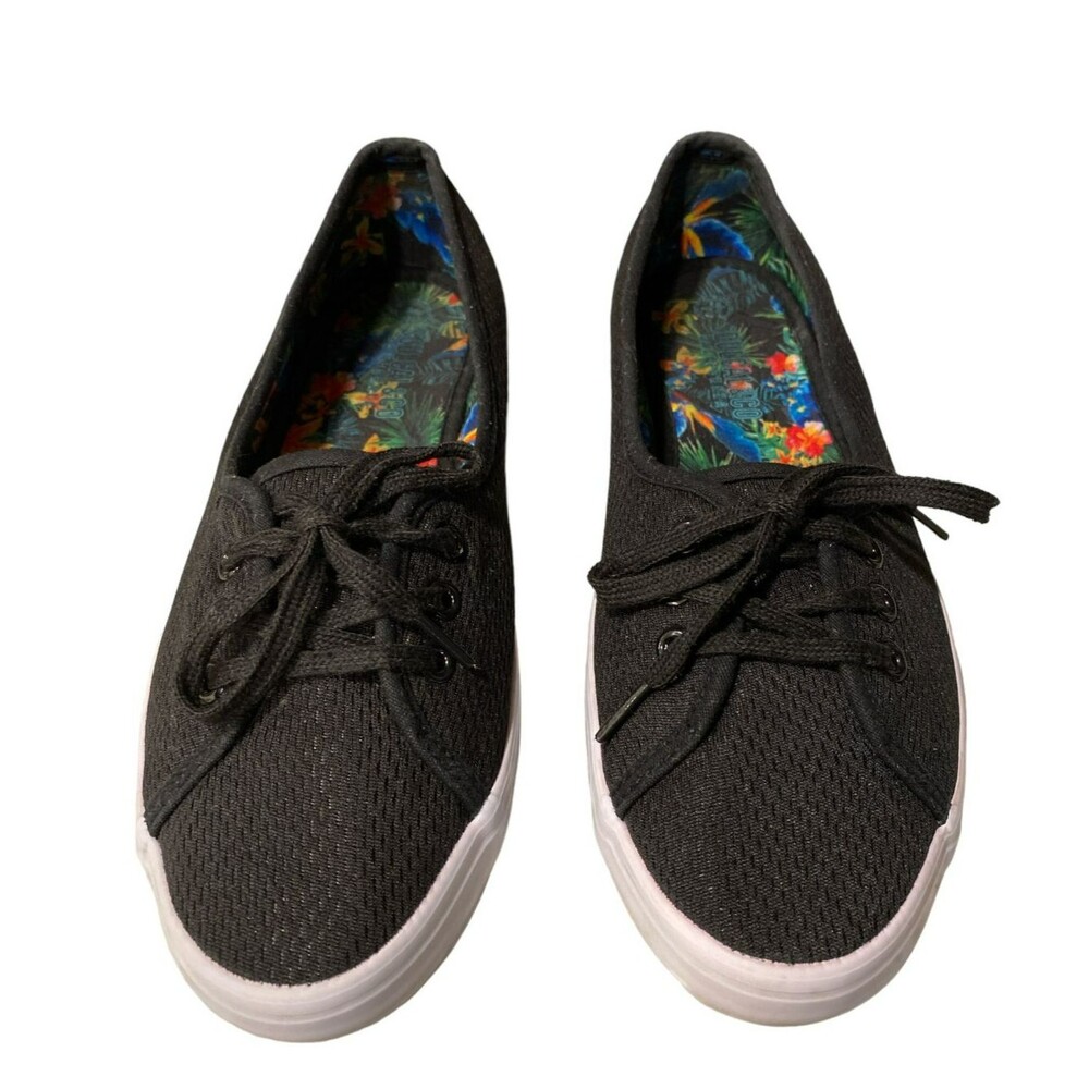SoulCal & Co Canvas Lace Up Flats Womens 9.5 Black Casual Sneakers
